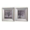 Set of Two Gray Square Framed Art on a white background