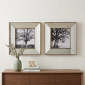 Set of Two Gray Square Framed Art