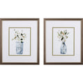 Set of Two Neutral Color Plants Watercolor Wall Art on a white background