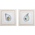 Set of Two Oysters Watercolor Framed Wall Art on a white background