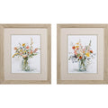 Set of Two Colorful Bouquets Watercolor Wall Art on a white background