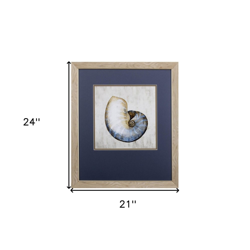 Set of Two Ocean Seashells Wall Art on a white background