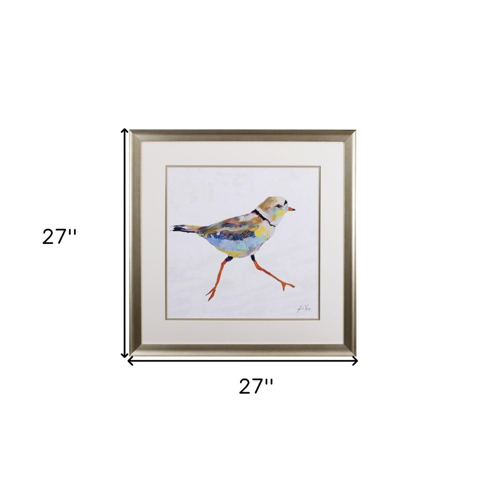Set of Two Colorful Beach Birds Wall Art on a white background