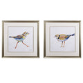 Set of Two Colorful Beach Birds Wall Art on a white background