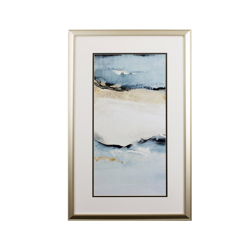 Set of Two Sandy Beach Abstract Wall Art on a white background