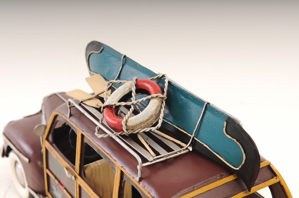 7" Burgundy Metal Hand Painted Model Car