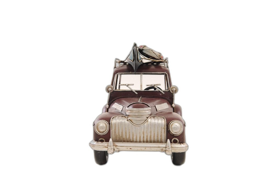 7" Burgundy Metal Hand Painted Model Car
