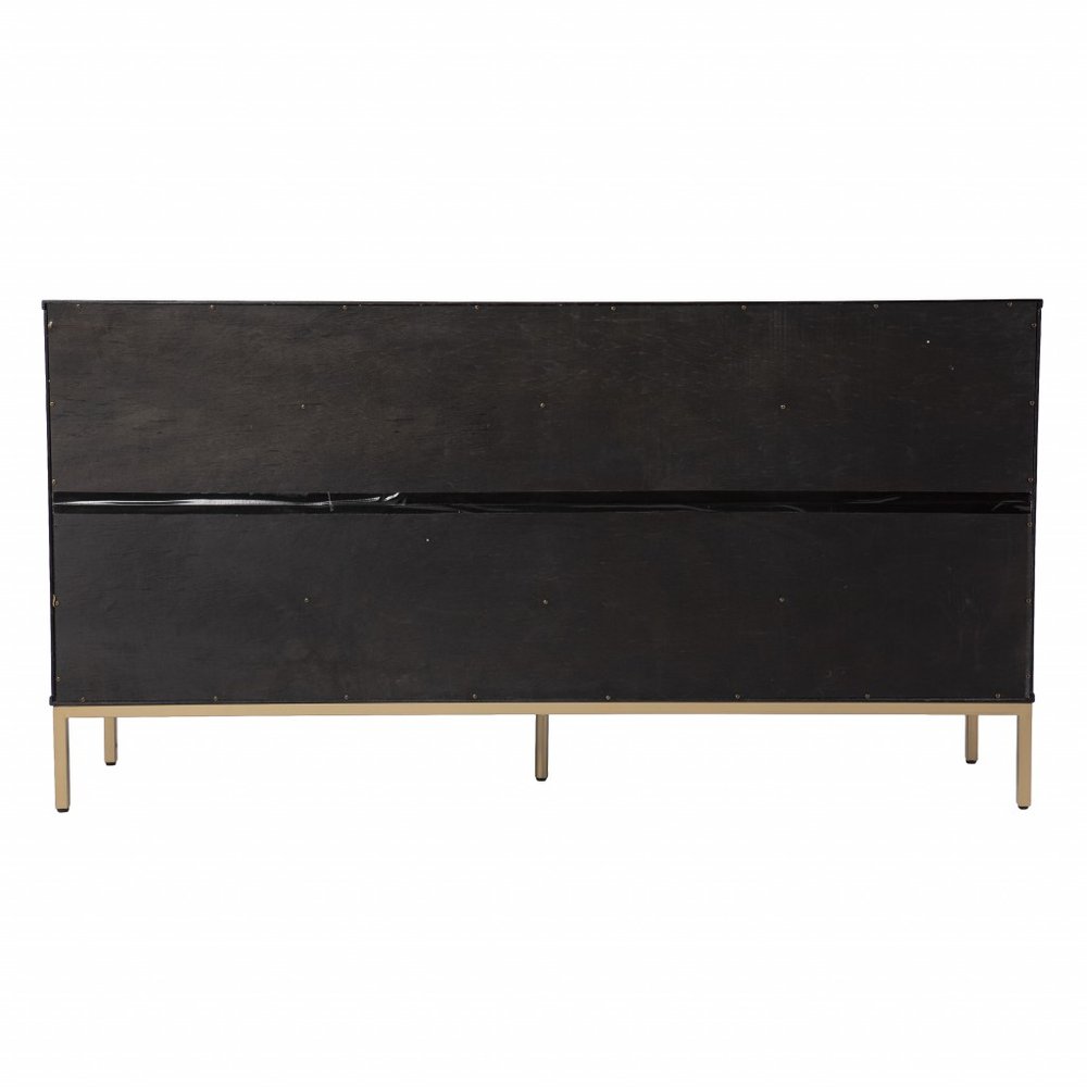 Black and Gold Harlequin Sideboard Storage Cabinet on a white background