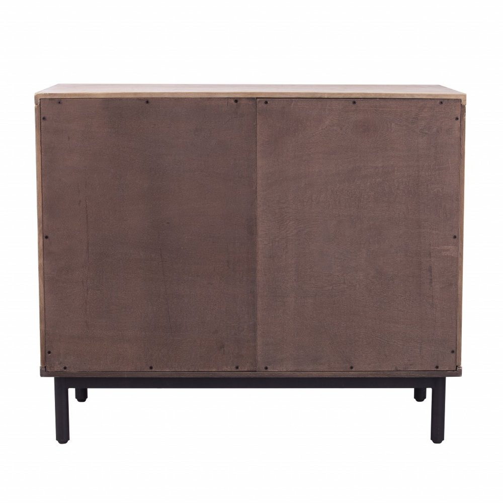 Modern Farmhouse Rustic Natural Accent Storage Cabinet on a white background