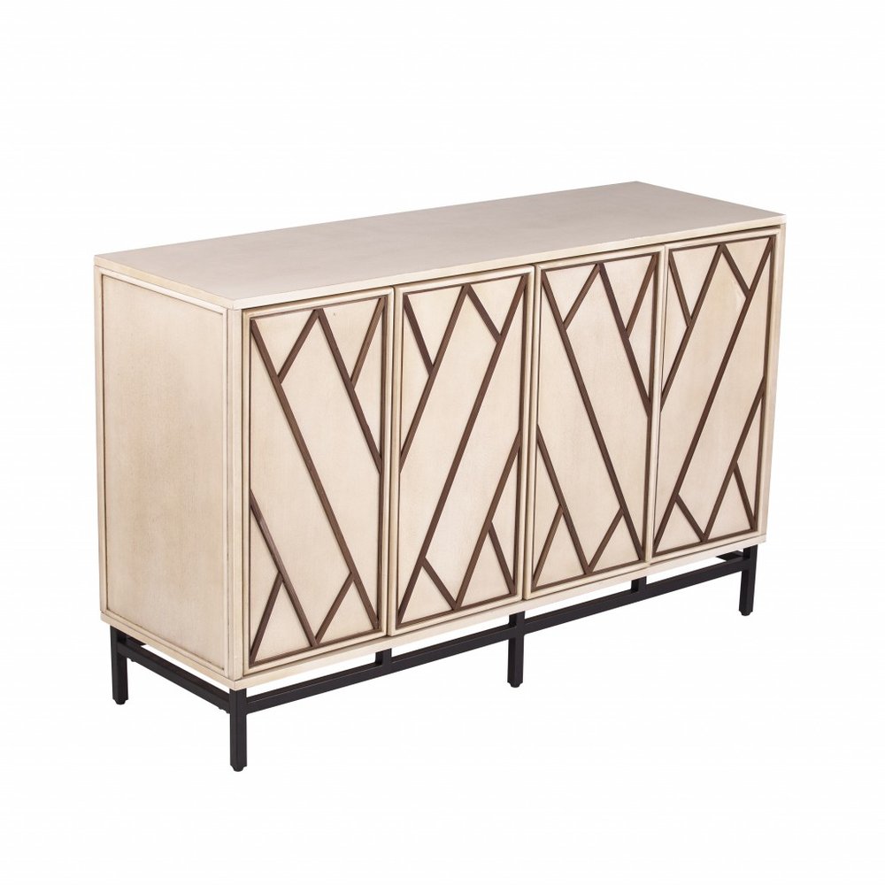 Champagne Deco Buffet Storage Cabinet on a white background