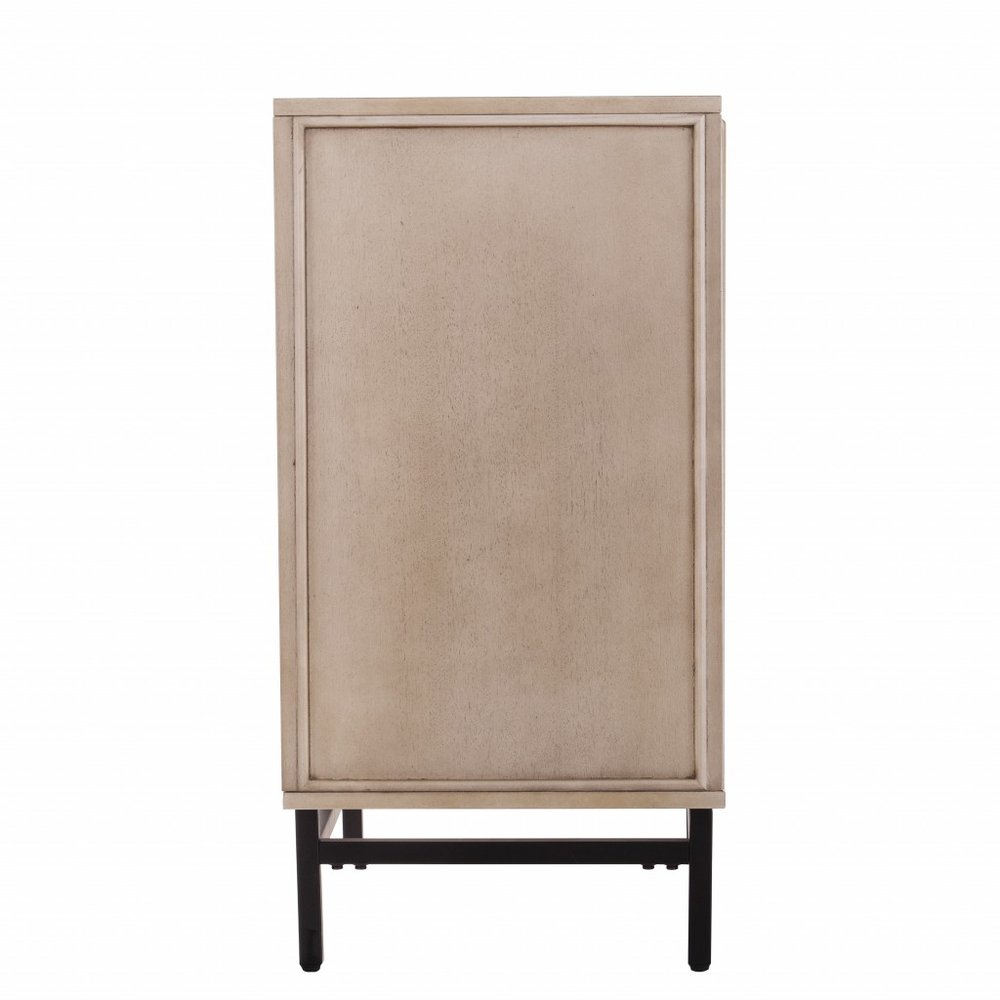 Champagne Deco Buffet Storage Cabinet on a white background