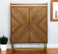 Retro Gold Natural and Faux Marble Wine Cabinet