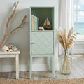 Pale Green Crosshatch Accent Storage Cabinet