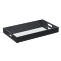 Black Shagreen Tray with Beveled Mirror on a white background