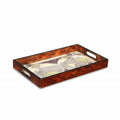 World Map Vintage Burlwood Serving Tray on a white background