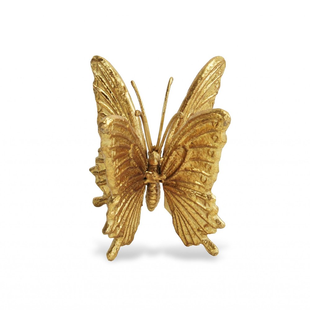 5" Gold Cast Iron Double Butterfly Tabletop Sculpture