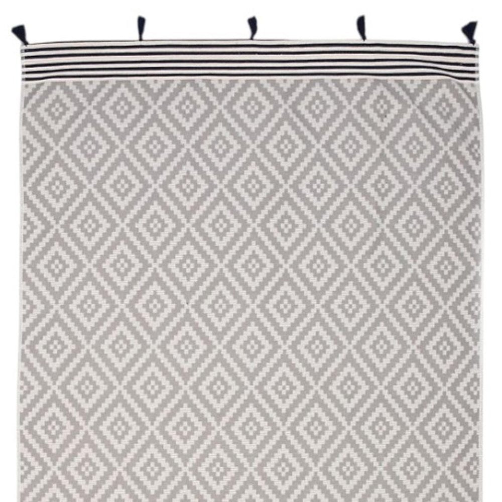Gray Tribal Design Turkish Towel Beach Blanket on a white background