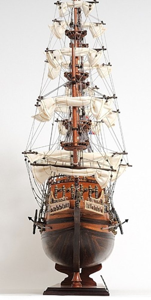 33" Wood Brown Sovereign of the Seas Hand Painted Boat Sculpture