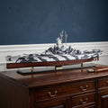 16" Gray And White Manufactured Wood Hand Painted Sculpture. Sculpture in gray wood.