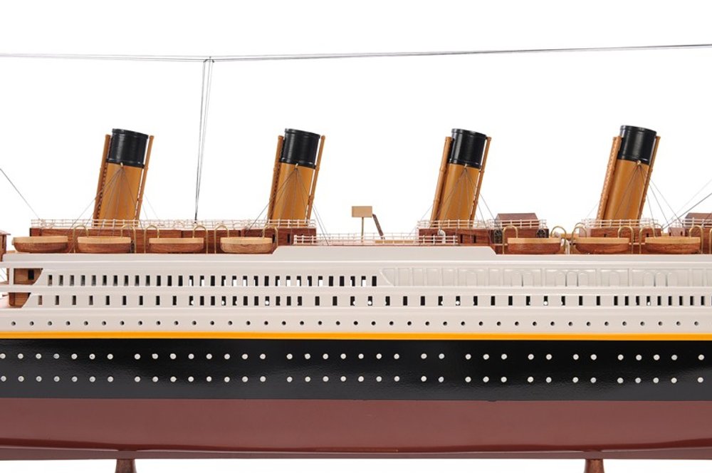 14" Black And Red Solid Wood Hand Painted Boat Model Boat. Home product isolated on a plain white background, in a black wood finish.