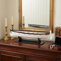 6" Brown and White Solid Wood Hand Painted RMS Titanic Lifeboat No.7 Model Boat