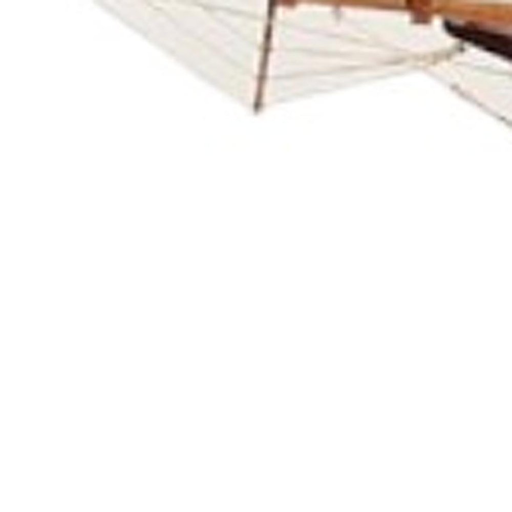 27" Brown And White Solid Wood Hand Painted Model Boat