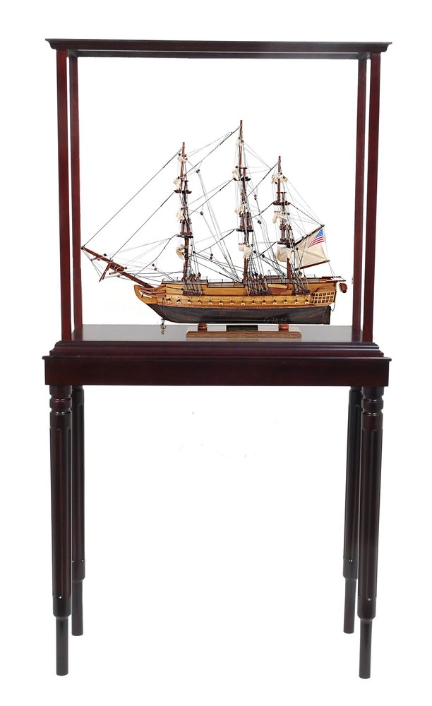 50" Brown Solid Wood Hand Painted Boat Model Boat