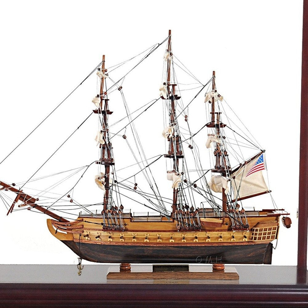 50" Brown Solid Wood Hand Painted Boat Model Boat