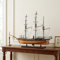 24" Wood Brown Solid Wood Hand Painted 1862 CSS Alabama Model Boat