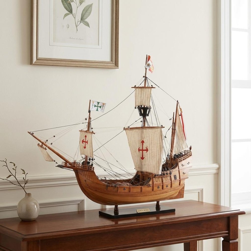 26" Wood Brown Hand Painted Sculpture