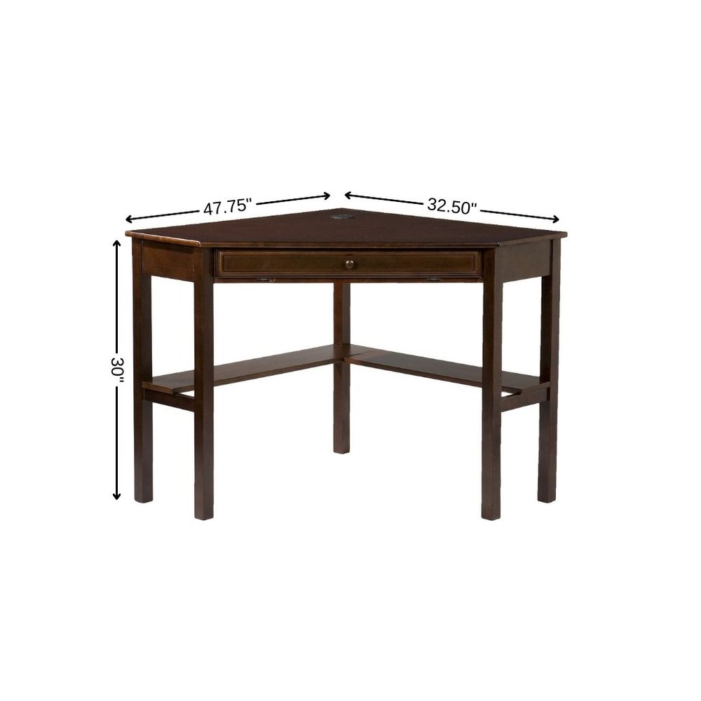 Espresso Corner Computer Desk on a white background