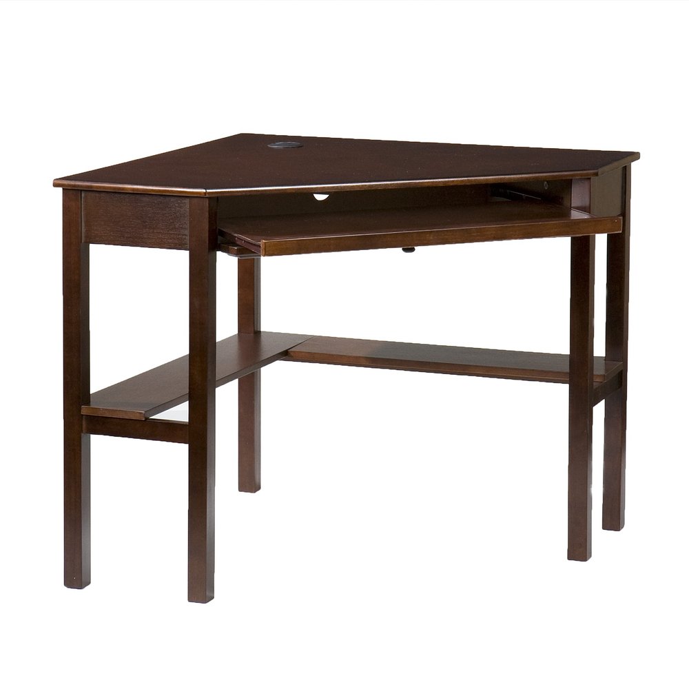 Espresso Corner Computer Desk on a white background