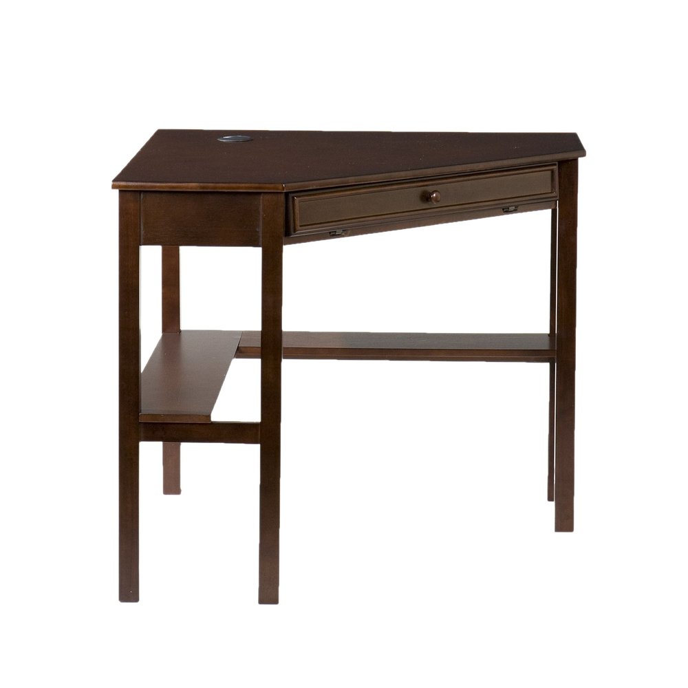 Espresso Corner Computer Desk on a white background