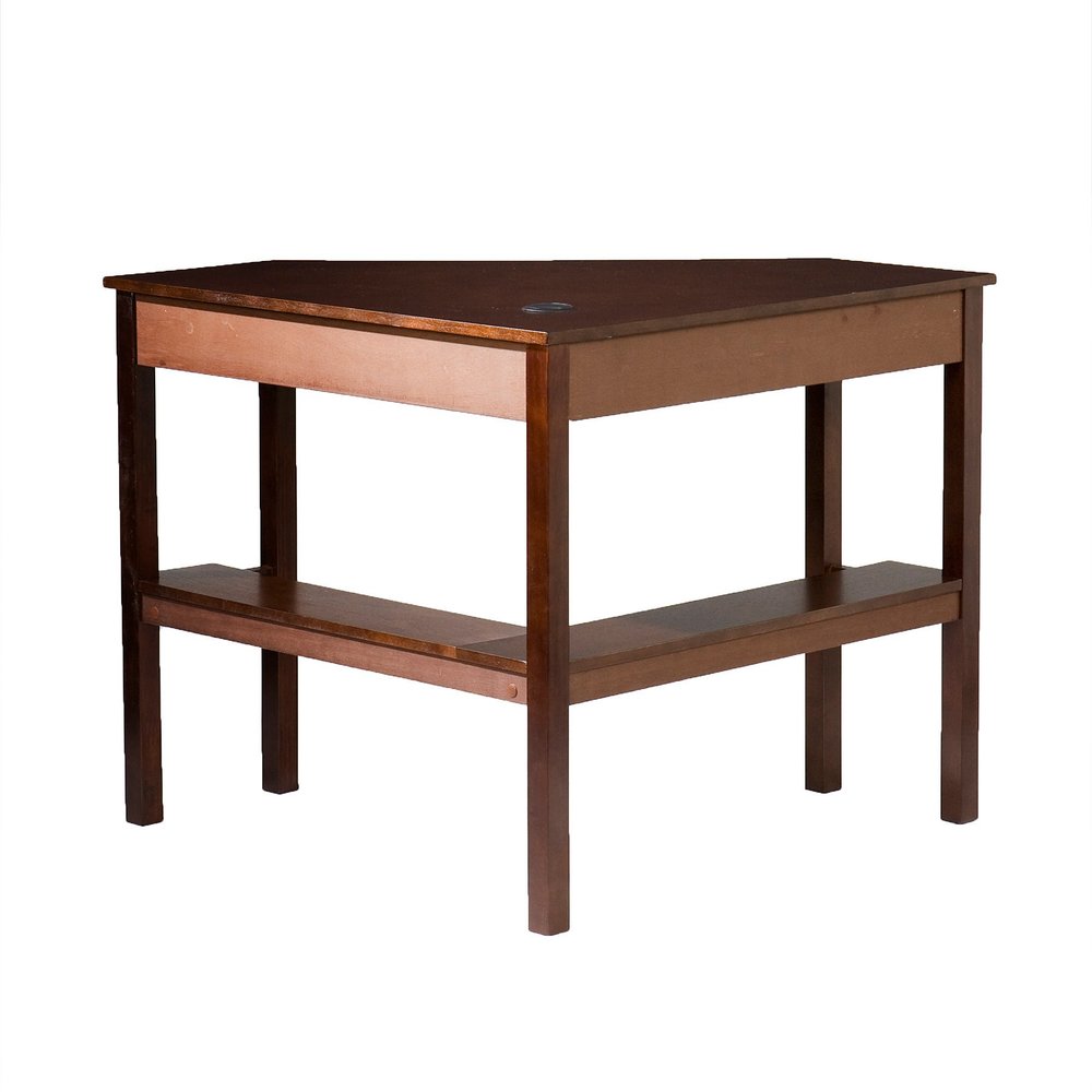 Espresso Corner Computer Desk on a white background