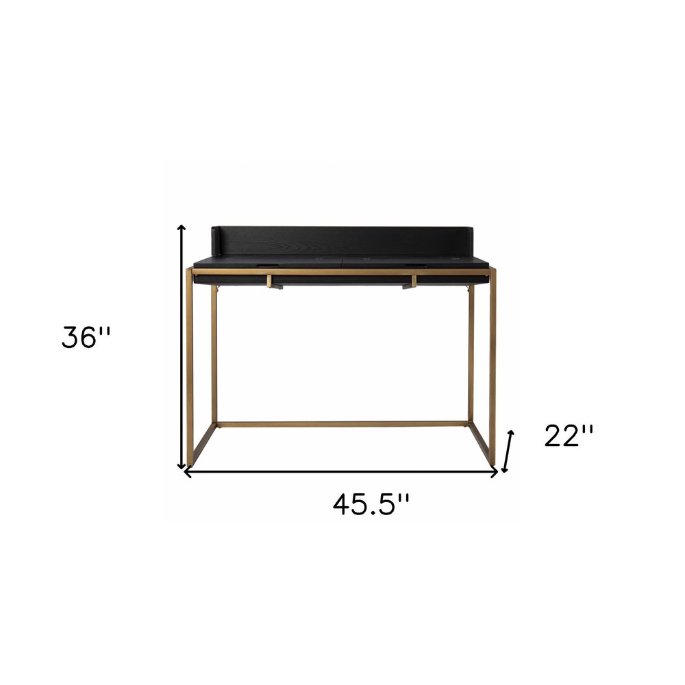 Adjustable Black and Gold Wood Sled on a white background