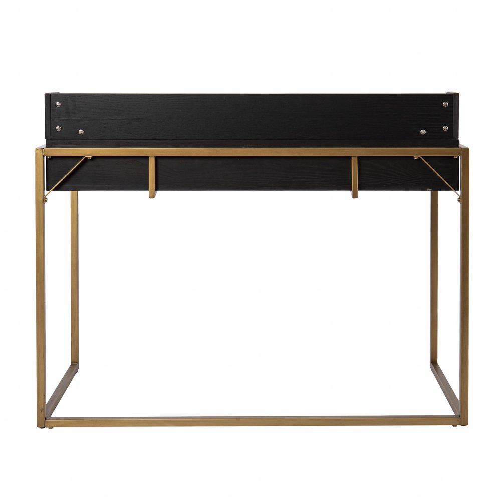 Adjustable Black and Gold Wood Sled on a white background