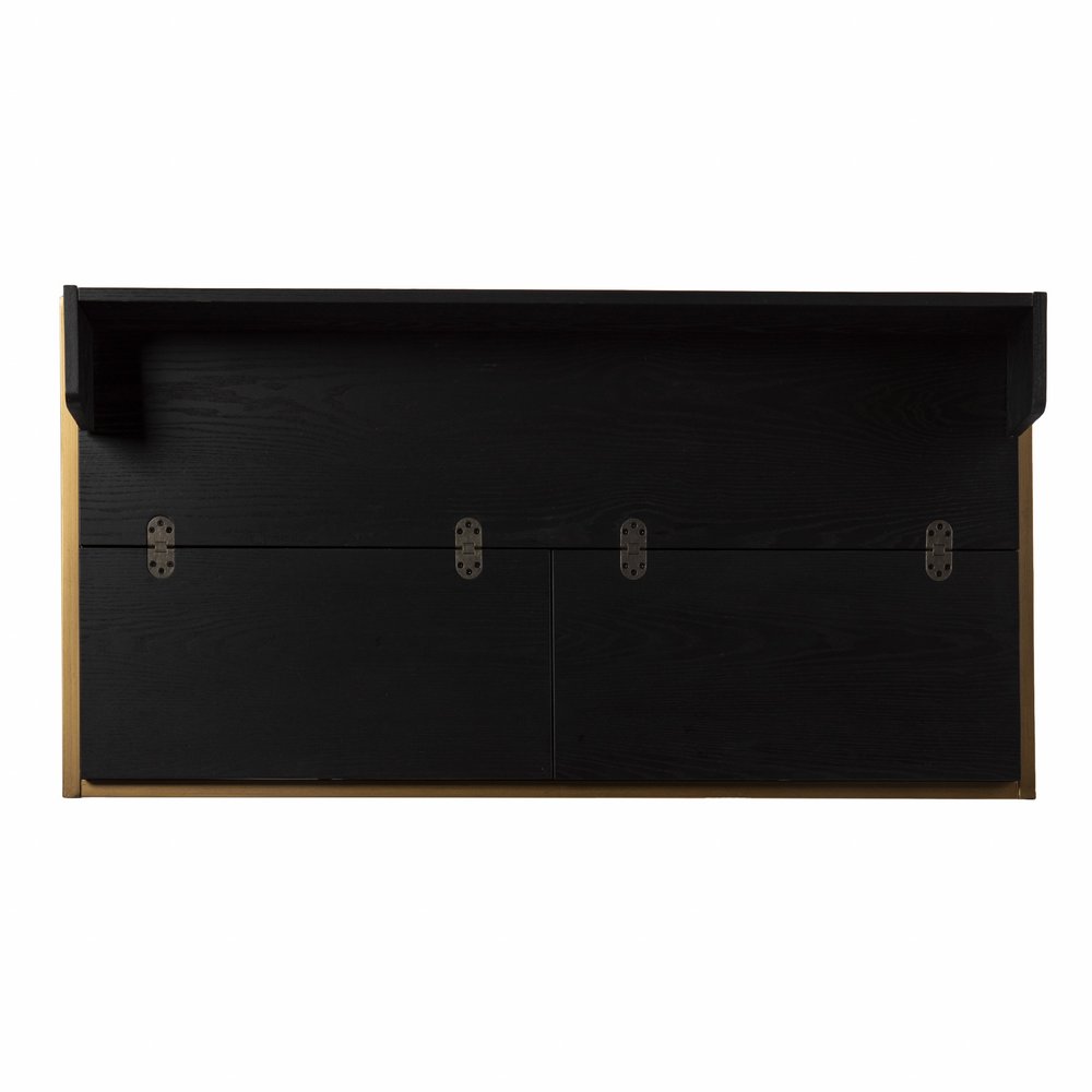 Adjustable Black and Gold Wood Sled on a white background