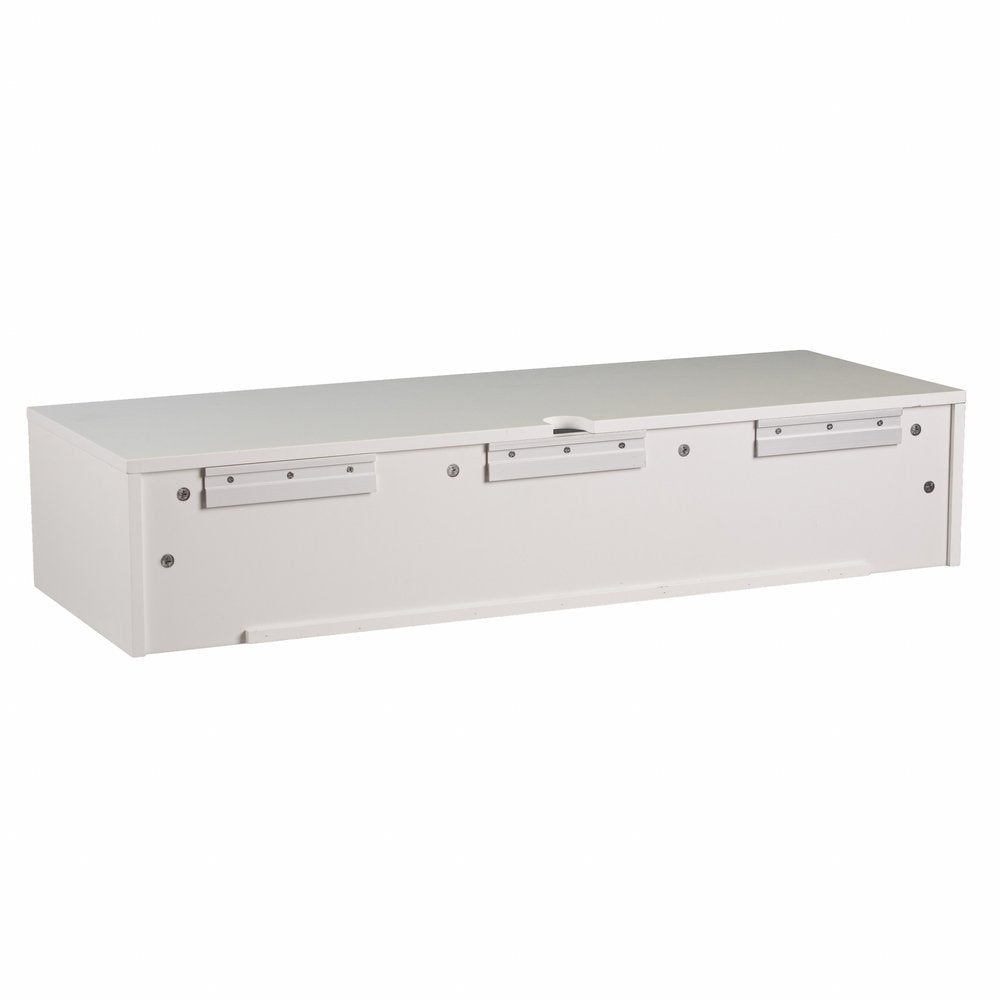 White Wall Mount Desk with Drawers on a white background