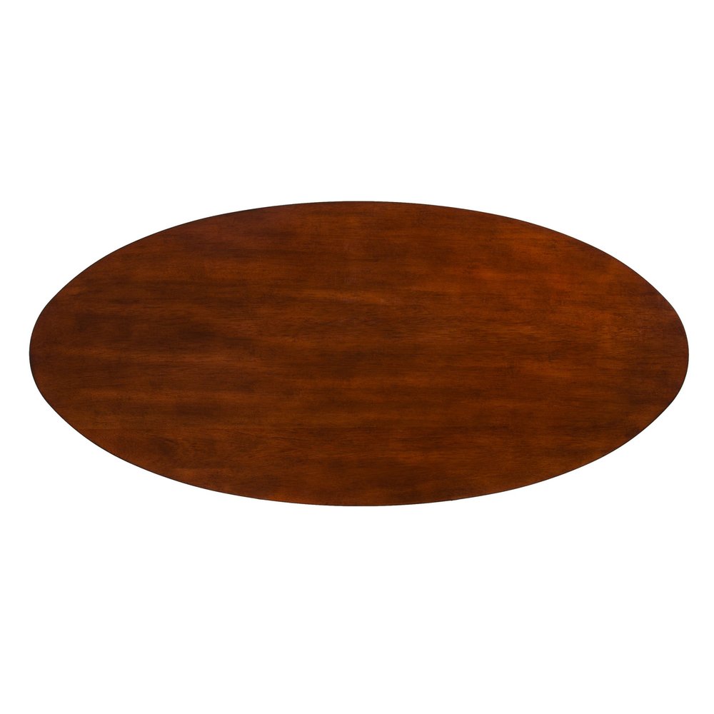 52" Brown Solid Wood With Iron Coffee Table. Coffee table isolated on a plain white background, showing a brown wood surface.