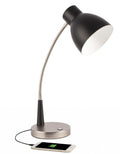 Black Matte and Silver LED Adjustable Desk Lamp on a white background