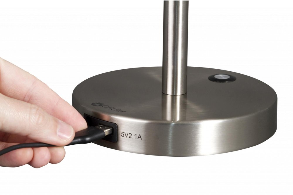 Brushed Silver LED Adjustable Desk Lamp