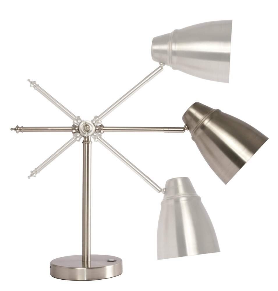 Brushed Silver LED Adjustable Desk Lamp