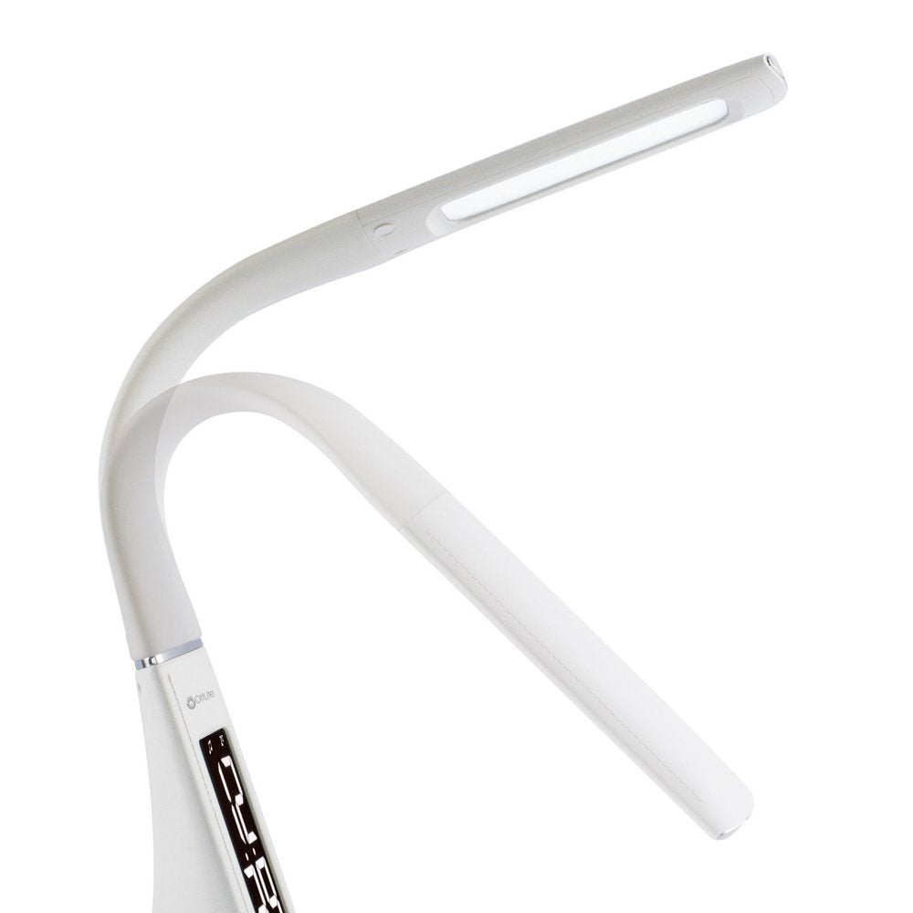 Contemporary White Sanitizing LED Desk Lamp on a white background