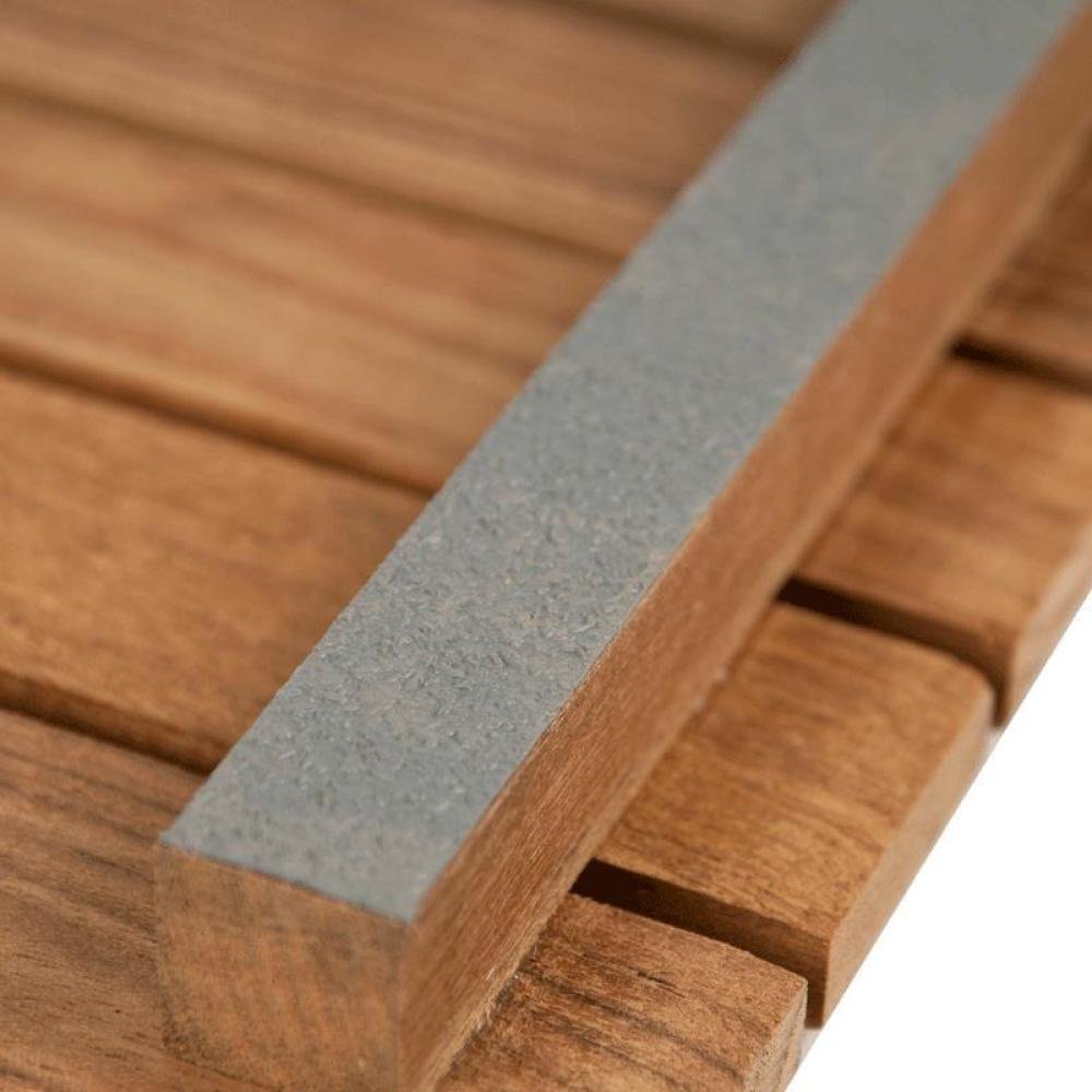 25" Premium Teak Shower Bath Mat. Bath rug in brown teak.