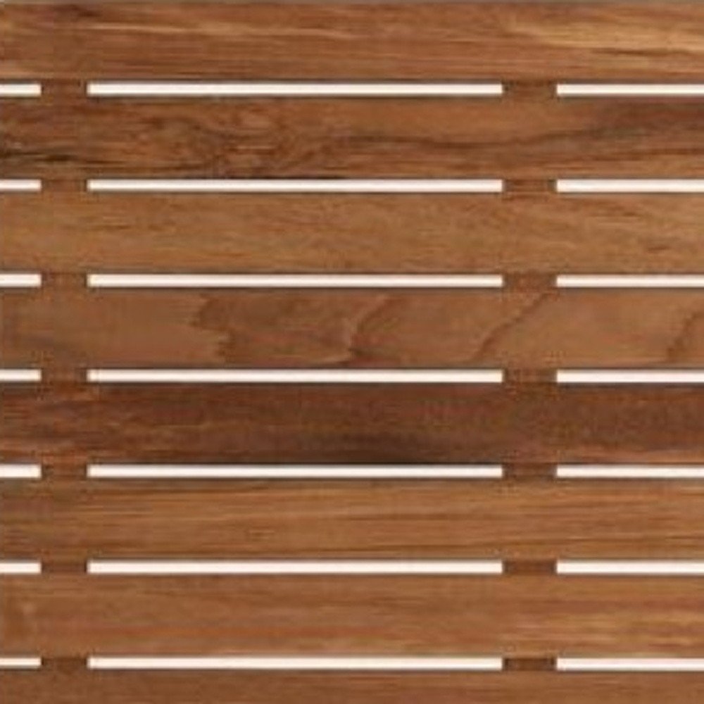 32" Premium Teak Shower Bath Mat. Bath rug in brown teak.