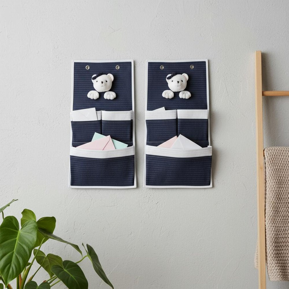 Set of Two Black And White Fabric Wall Hanger in a home interior