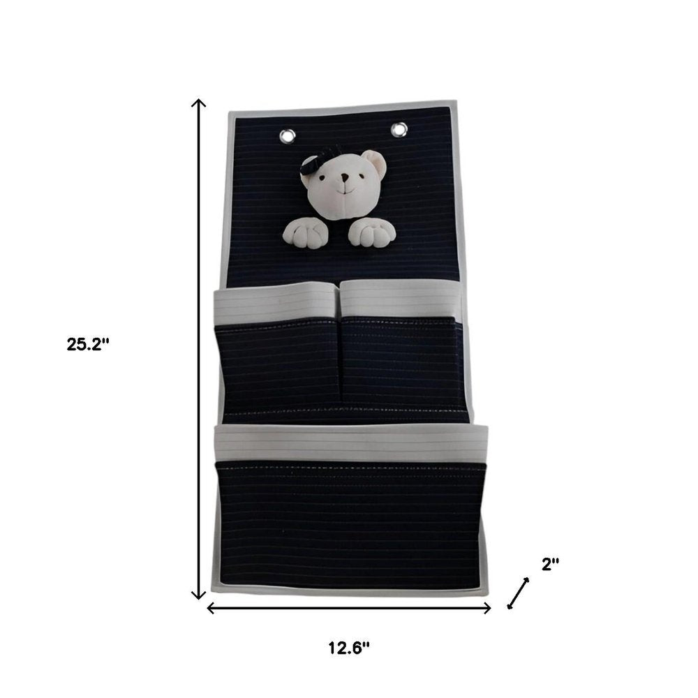 Set of Two Black And White Fabric Wall Hanger on a white background