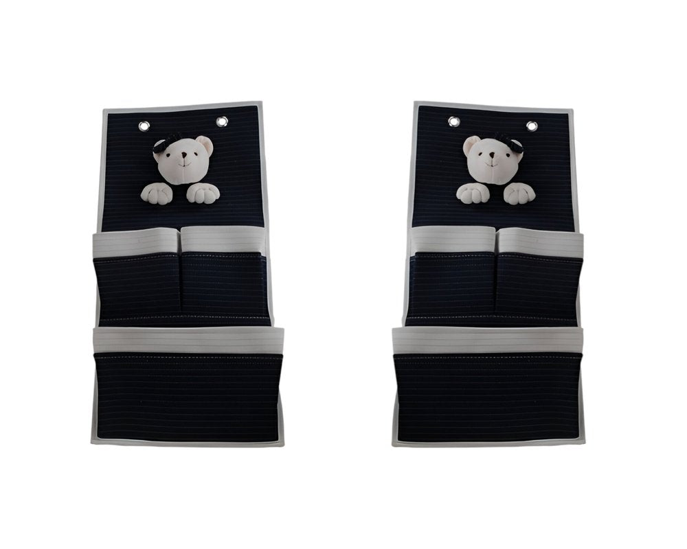 Set of Two Black And White Fabric Wall Hanger on a white background