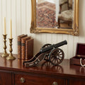 3" Brown and Black Metal Louis XIV Cannon Hand Painted Sculpture