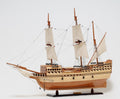 25" Brown Solid Wood Hand Painted Model Boat